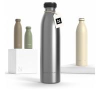 LARS NYSØM Gourde INOX 750ml | 0.75L Bouteille d’eau isolée | Gourde étanche pour Le Sport, la Bicyclette (Stainless Steel, 750ml)