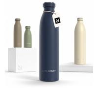 Bouteille en acier inoxydable de LARS NYSØM | Bouteille d'eau isolée sans BPA | Bouteille d'eau anti-éclaboussures pour le sport, le vélo, les chiens, les enfants 750ml Marine