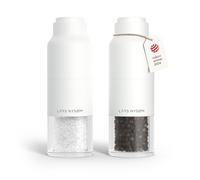 LARS NYSØM Moulin a Poivre et Sel Manuel - Moulin Salieres et Poivrieres | Set de Moulins à Épices Manuel - Forme de Bouteille - Moulin Sel Poivre en Acier Inoxydable - Moulin Réglable Fin à Grossier