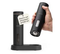 LARS NYSØM Moulin a Sel et Moulin a Poivre Electrique - USB Rechargeable | Mouture Précise Salieres Poivrieres Electrique - Automatique - avec Broyeur Céramique Réglable - Moulin Sel Poivre Electrique