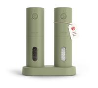 LARS NYSØM Moulin électrique sel et poivre | Automatique avec broyeur céramique réglable | Moulin à épices rechargeable USB (Sage Green)