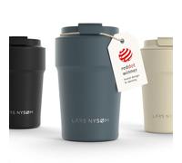 LARS NYSØM Mug Isotherme Cafe 380ml - Mug de Voyage - Tasse Isotherme Café | Thermo Coffee Mug to go - 4h chaudes et 8h froides - Mug Isotherme pour Cafe de voyage - Tasse Thermique en Acier Inoxydable