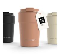 LARS NYSØM Mug Isotherme Cafe 380ml - Mug de Voyage - Tasse Isotherme Café | Thermo Coffee Mug to go - 4h chaudes et 8h froides - Mug Isotherme pour Cafe de voyage - Tasse Thermique en Acier Inoxydable