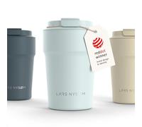 LARS NYSØM Mug Isotherme Cafe 380ml - Mug de Voyage - Tasse Isotherme Café | Thermo Coffee Mug to go - 4h chaudes et 8h froides - Mug Isotherme pour Cafe de voyage - Tasse Thermique en Acier Inoxydable