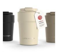 LARS NYSØM Mug Isotherme Cafe 380ml - Mug de Voyage - Tasse Isotherme Café | Thermo Coffee Mug to go - 4h chaudes et 8h froides - Mug Isotherme pour Cafe de voyage - Tasse Thermique en Acier Inoxydable