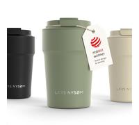 LARS NYSØM Mug Isotherme Cafe 380ml - Mug de Voyage - Tasse Isotherme Café | Thermo Coffee Mug to go - 4h chaudes et 8h froides - Mug Isotherme pour Cafe de voyage - Tasse Thermique en Acier Inoxydable
