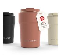 LARS NYSØM Mug Isotherme Cafe 380ml - Mug de Voyage - Tasse Isotherme Café | Thermo Coffee Mug to go - 4h chaudes et 8h froides - Mug Isotherme pour Cafe de voyage - Tasse Thermique en Acier Inoxydable