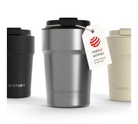LARS NYSØM Mug Isotherme Cafe 380ml - Mug de Voyage - Tasse Isotherme Café | Thermo Coffee Mug to go - 4h chaudes et 8h froides - Mug Isotherme pour Cafe de voyage - Tasse Thermique en Acier Inoxydable