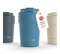 LARS NYSØM Mug Isotherme Cafe 380ml - Mug de Voyage - Tasse Isotherme Café | Thermo Coffee Mug to go - 4h chaudes et 8h froides - Mug Isotherme pour Cafe de voyage - Tasse Thermique en Acier Inoxydable