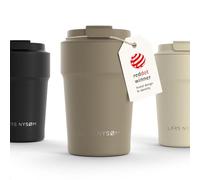 LARS NYSØM Mug Isotherme Cafe 380ml - Mug de Voyage - Tasse Isotherme Café | Thermo Coffee Mug to go - 4h chaudes et 8h froides - Mug Isotherme pour Cafe de voyage - Tasse Thermique en Acier Inoxydable