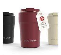 LARS NYSØM Mug Isotherme Cafe 380ml - Mug de Voyage - Tasse Isotherme Café | Thermo Coffee Mug to go - 4h chaudes et 8h froides - Mug Isotherme pour Cafe de voyage - Tasse Thermique en Acier Inoxydable