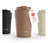 LARS NYSØM Mug Isotherme Cafe 380ml - Mug de Voyage - Tasse Isotherme Café | Thermo Coffee Mug to go - 4h chaudes et 8h froides - Mug Isotherme pour Cafe de voyage - Tasse Thermique en Acier Inoxydable