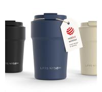 LARS NYSØM Mug Isotherme Cafe 380ml - Mug de Voyage - Tasse Isotherme Café | Thermo Coffee Mug to go - 4h chaudes et 8h froides - Mug Isotherme pour Cafe de voyage - Tasse Thermique en Acier Inoxydable