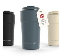 LARS NYSØM Mug Isotherme Cafe 500ml - Mug de Voyage - Tasse Isotherme Café | Thermo Coffee Mug to go - 4h chaudes et 8h froides - Mug Isotherme pour Cafe de voyage - Tasse Thermique en Acier Inoxydable