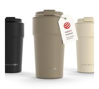 LARS NYSØM Mug Isotherme Cafe 500ml - Mug de Voyage - Tasse Isotherme Café | Thermo Coffee Mug to go - 4h chaudes et 8h froides - Mug Isotherme pour Cafe de voyage - Tasse Thermique en Acier Inoxydable