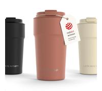 LARS NYSØM Mug Isotherme Cafe 500ml - Mug de Voyage - Tasse Isotherme Café | Thermo Coffee Mug to go - 4h chaudes et 8h froides - Mug Isotherme pour Cafe de voyage - Tasse Thermique en Acier Inoxydable