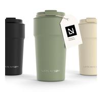 LARS NYSØM Mug Isotherme Cafe 500ml - Mug de Voyage - Tasse Isotherme Café | Thermo Coffee Mug to go - 4h chaudes et 8h froides - Mug Isotherme pour Cafe de voyage - Tasse Thermique en Acier Inoxydable