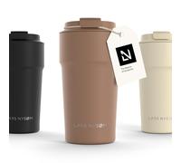 LARS NYSØM Mug Isotherme Cafe 500ml - Mug de Voyage - Tasse Isotherme Café | Thermo Coffee Mug to go - 4h chaudes et 8h froides - Mug Isotherme pour Cafe de voyage - Tasse Thermique en Acier Inoxydable