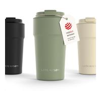 LARS NYSØM Mug Isotherme Cafe 500ml - Mug de Voyage - Tasse Isotherme Café | Thermo Coffee Mug to go - 4h chaudes et 8h froides - Mug Isotherme pour Cafe de voyage - Tasse Thermique en Acier Inoxydable
