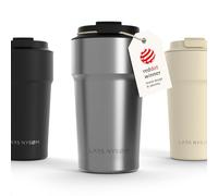 LARS NYSØM Mug Isotherme Cafe 500ml - Mug de Voyage - Tasse Isotherme Café | Thermo Coffee Mug to go - 4h chaudes et 8h froides - Mug Isotherme pour Cafe de voyage - Tasse Thermique en Acier Inoxydable