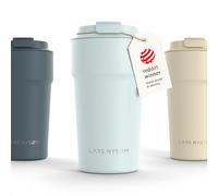 LARS NYSØM Mug Isotherme Cafe 500ml - Mug de Voyage - Tasse Isotherme Café | Thermo Coffee Mug to go - 4h chaudes et 8h froides - Mug Isotherme pour Cafe de voyage - Tasse Thermique en Acier Inoxydable