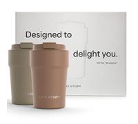 LARS NYSØM Mug Isotherme pour Café Cadeau set de 2 x 380ml Tasses Isotherme | Thermo Coffee Mug to go - 4h chaudes et 8h froides - Mug Isotherme pour Cafe de voyage - Le set de mugs dans une boîte cadeau