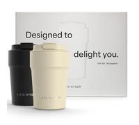 LARS NYSØM Mug Isotherme pour Café ou Thé to-go - Cadeau set de 2 x 380ml Tasses thermiques pour le café et le thé à emporter - Le set de mugs étanches dans une boîte cadeau attrayante