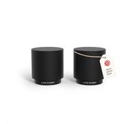 LARS NYSØM Salière et poivrière en acier inoxydable au design moderne et minimaliste, recharge facile (Carbon Black)