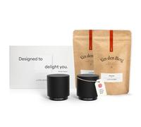LARS NYSØM Set cadeau avec salière et poivrière & épices - Mini salière et poivrière design avec sel des Alpes et poivre du Brésil dans une jolie boîte cadeau (Carbon Black)