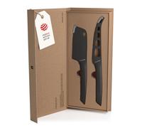 LARS NYSØM 2-Piece Cheese Knife Set I Stainless Steel Knife Set I High quality stainless steel knife set consisting of a soft cheese knife and an Onyx Black hard cheese cutter