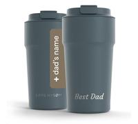 LARS NYSØM Thermo Coffee Mug-to-go 500ml | Tasse de voyage 0.5 litre avec isolation | Base en silicone | Tasse thermique étanche en acier inox pour café ou thé (Stone Blue, 500ml)