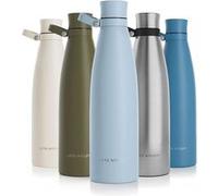 LARS NYSØM Bouteille en acier inoxydable | Bouteille isotherme sans BPA | Bouteille anti-fuites pour le sport, le vélo, le chien, les enfants, 1000 ml, bleu clair