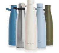 LARS NYSØM Bouteille en acier inoxydable | Bouteille isotherme sans BPA | Bouteille d'eau anti-fuites pour le sport, le vélo, le chien, les enfants, 1000 ml, couleur Buttercream