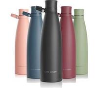 LARS NYSØM Bouteille en acier inoxydable | Bouteille d'eau isotherme sans BPA | Bouteille d'eau anti-gaspillage pour le sport, le vélo, le chien, le bébé, les enfants 750ml Onyx Black