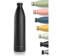 LARS NYSØM Bouteille en acier inoxydable | Bouteille d'eau isotherme sans BPA | Bouteille d'eau anti-gaspillage pour le sport, le vélo, le chien, le bébé, les enfants 1500ml Onyx Black