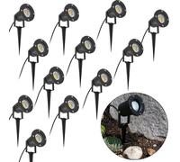 LARS360 12x3W Lampe de jardin LED Projecteur de jardin GU10 avec piquet de terre IP65 étanche Blanc chaud Projecteur de jardin Lampe de jardin