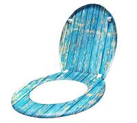 LARS360 Abattant WC avec système d'abaissement automatique - Taille universelle - En plastique dur - Avec système d'abaissement automatique - Antibactérien - En Duroplast - Bord bleu