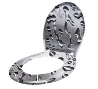 LARS360 Abattant WC en plastique rigide avec système d'abaissement automatique - Taille universelle - Avec abaissement lent - Antibactérien - Abattant de WC en Duroplast (pluie)