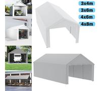 LARS360 Carport gris 3x6m & tente de stockage - Garage en toile résistant aux intempéries avec toit en PE résistant aux UV pour voiture, SUV, camion & bateau - Abri de garage pour jardin & cour
