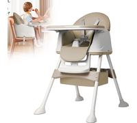 LARS360 Chaise haute multifonctionnelle pour bébés, réglable en hauteur avec 4 roulettes, tablette à 3 positions et languette de traction, chaise haute combinée pour bébés, flexion