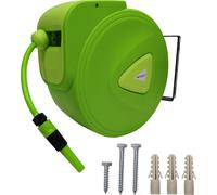 LARS360 Dévidoir d'eau automatique 20m - Support mural pour tuyau d'arrosage pour jardin, garage, agriculture Rayon de pivotement 180