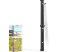 LARS360 Douche solaire pour le jardin et le camping, réservoir d'eau de 40L, hauteur de 216 cm, température de l'eau réglable en continu, pommeau de douche à effet pluie avec rotule (noir)