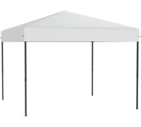 LARS360 Pavillon de fête pop-up blanc 3x3 m, montage rapide à l'aide d'un seul bouton, pavillon pliable, imperméable et protection UV, sans panneaux latéraux, sac et accessoires inclus