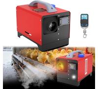 LARS360 Rouge 8 kW 12 V Chauffage diesel à ventilateur, horizontal Chauffage diesel avec télécommande et écran LCD – Appareil de chauffage polyvalent pour atelier, entrepôt, camping