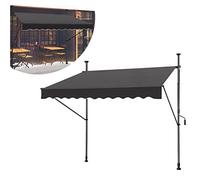 LARS360 Store Balcon sans Percage Store Banne avec manivelle pour Balcon, Réglable en hauteur, étanche, Résistant aux UV, pour Balcon Jardin Terrasse (250 x 120 cm , Anthracite)