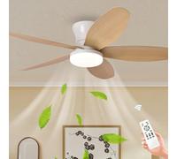 LASANYA 100cm Ventilateur Plafond avec Lumière, Silencieux 6 Vitesses 3CCT | Ventilateur 5 Pales, Moteur DC Réversibles, Lumière LED Dimmable, Télécommande, Minuterie, pour Salon Chambre à Couche