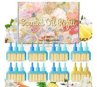 LASENTEUR Désodorisant Électrique 8 x 20 ml, Recharge Diffuseur | Électrique Compatible avec Febreze 3Volution, Parfum d’Intérieur Lin Coton Océan, Hawaii Vanille Santal