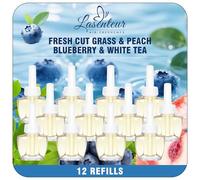LASENTEUR Désodorisant Maison Recharger 12 x 19 ML, Recharge Diffuseur Électrique Compatible avec Glade, Parfum d’Intérieur Notes Vertes Pêche Myrtille Thé Blanc