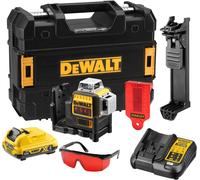 Laser 3x360° 10.8V - Faisceau rouge - DEWALT - avec Batterie 10.8V 2.0Ah et chargeur - accessoires - coffret - DCE089D1R