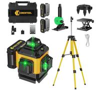 Laser de lignes croisées, 16 lignes, autonivelant, couleur verte. Appareil de mesure laser, niveau laser, outil de mesure pour les professionnels, le bâtiment, la pose de carrelage. Livré avec des bat